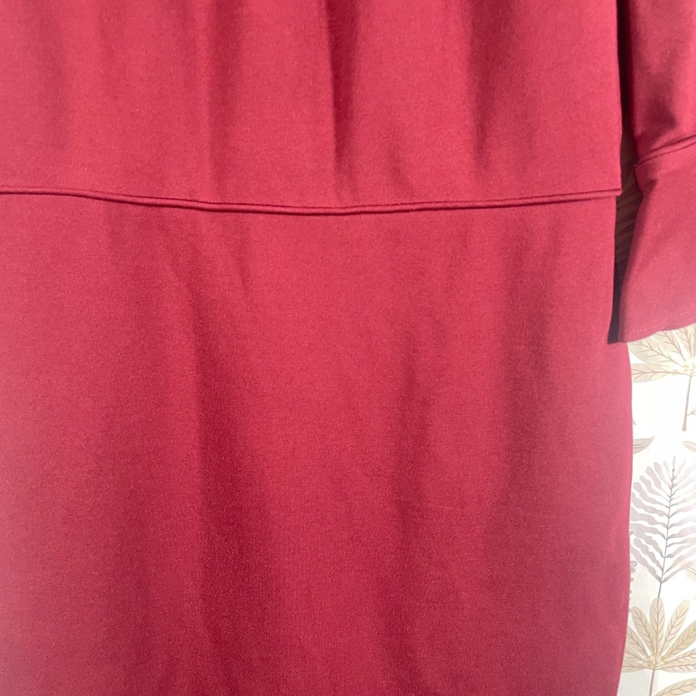 J.Crew Burgundy Bell Sleeve Sheath‎ Dress Size 6 Lined Stretch Work Cocktail - Picture 8 of 13